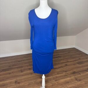 MNG by Mango Royal Blue Ruched Bodycon Dress Y2K Chic Comfort wear